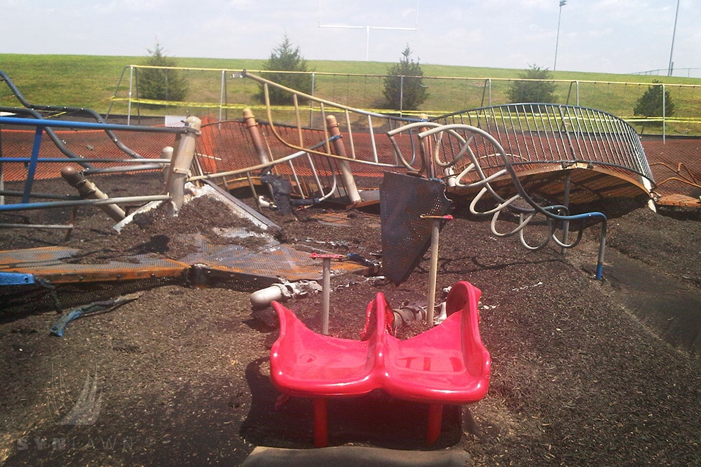 Schools try flame retardant playgrounds