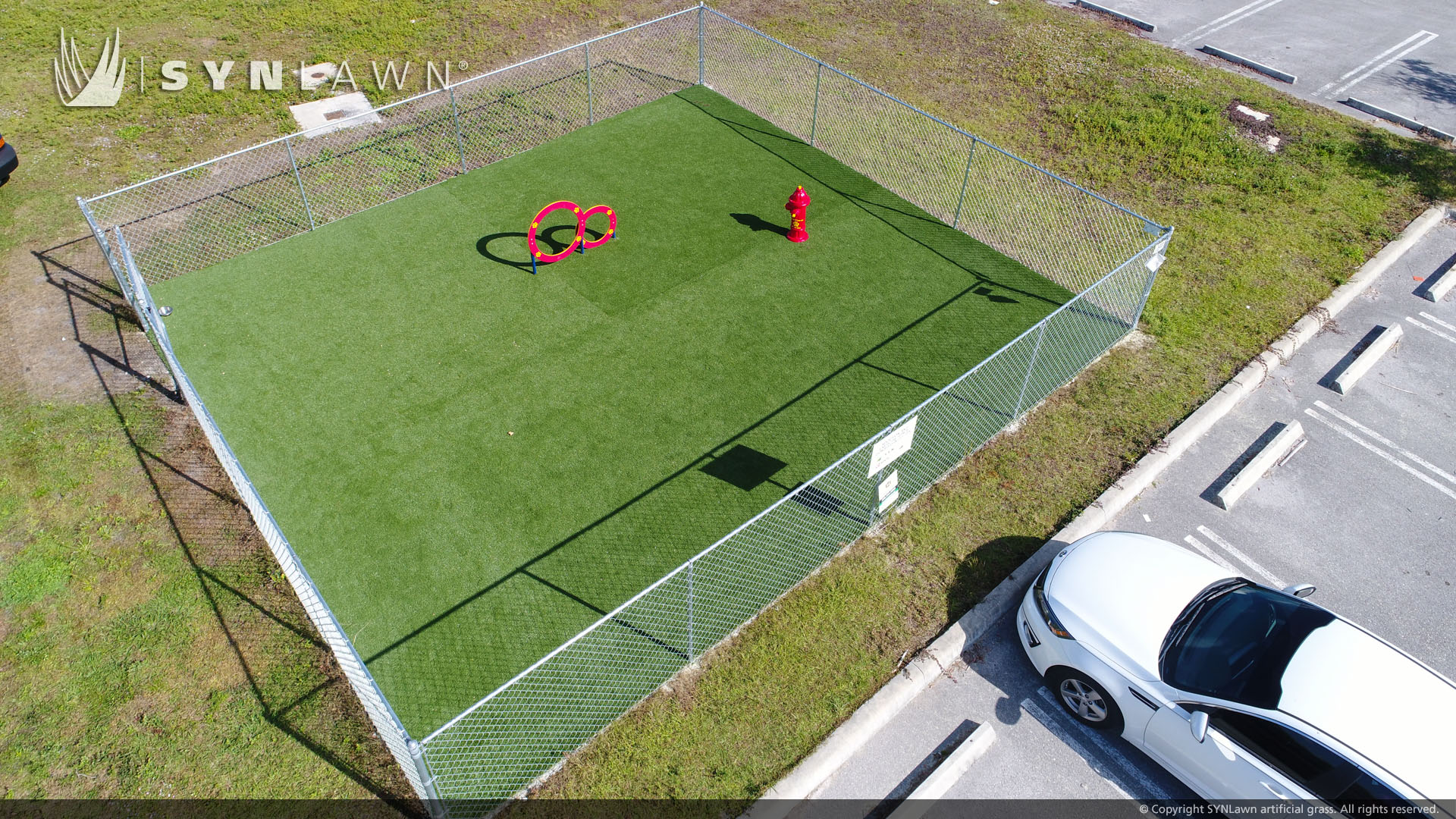 image of Humane Society of Port St Lucie County artificial grass pen for pets
