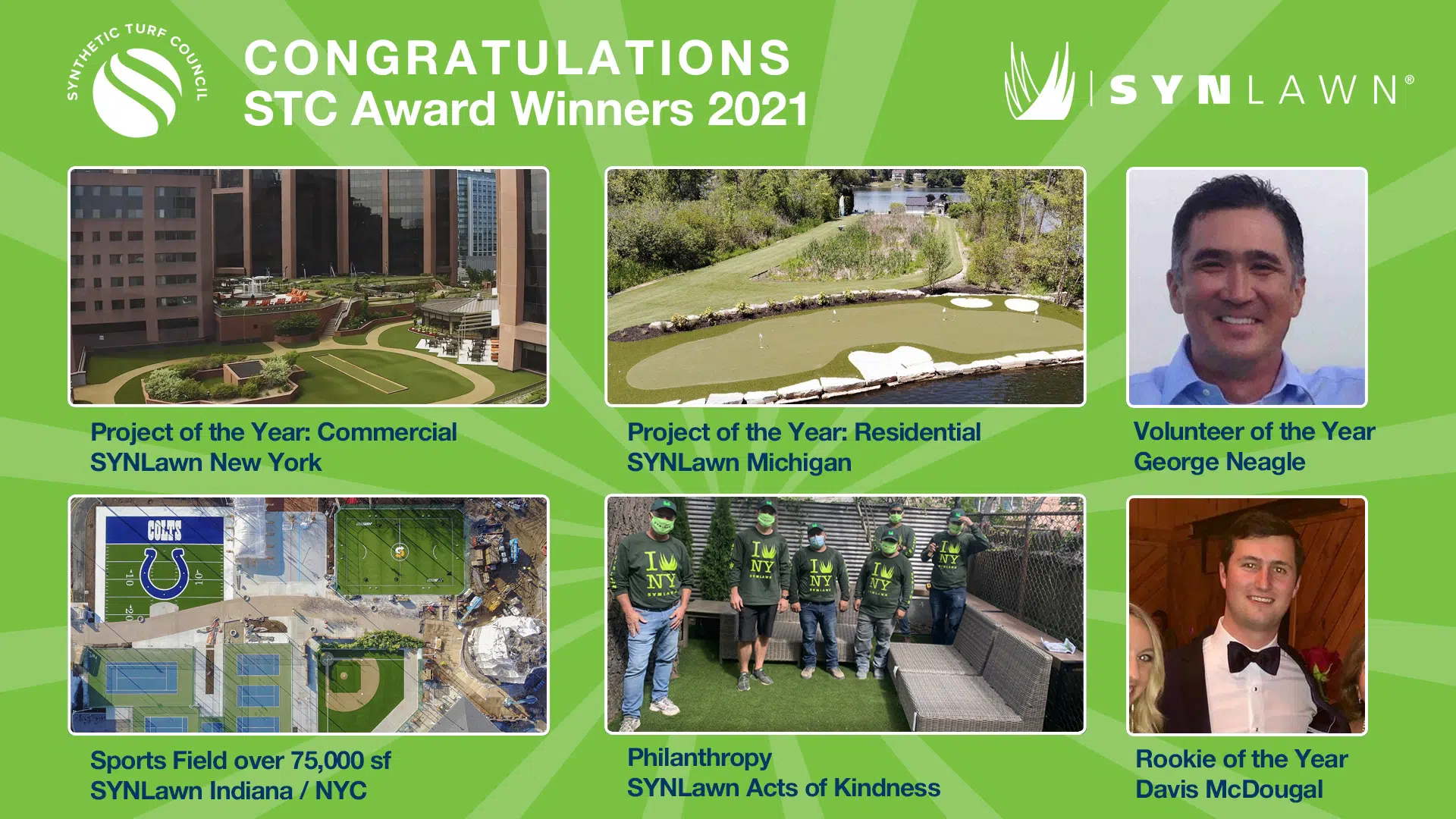 SYNLawn Wins Six Industry Awards from the Synthetic Turf Council