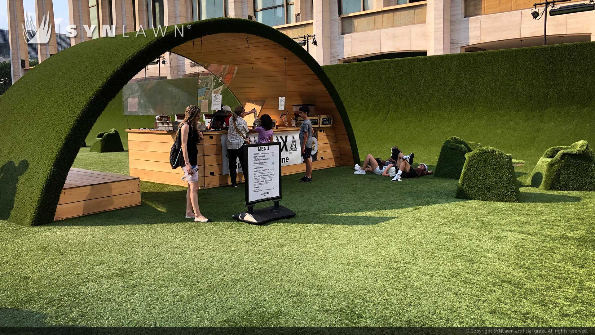image of SYNLawn artificial grass at the Lincoln Center Plaza New York