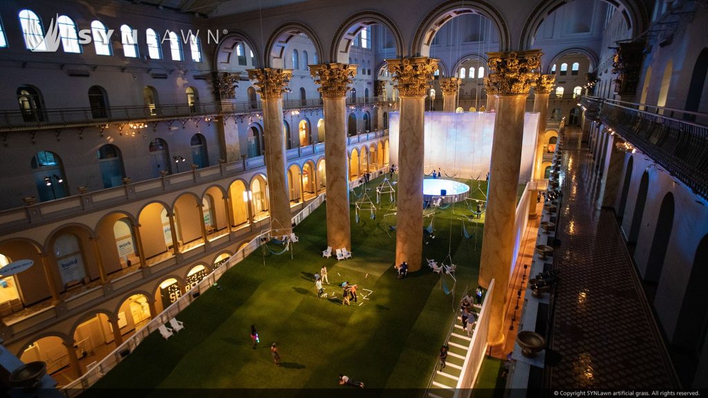 image of synlawn artificial grass at the national building museum washington dc
