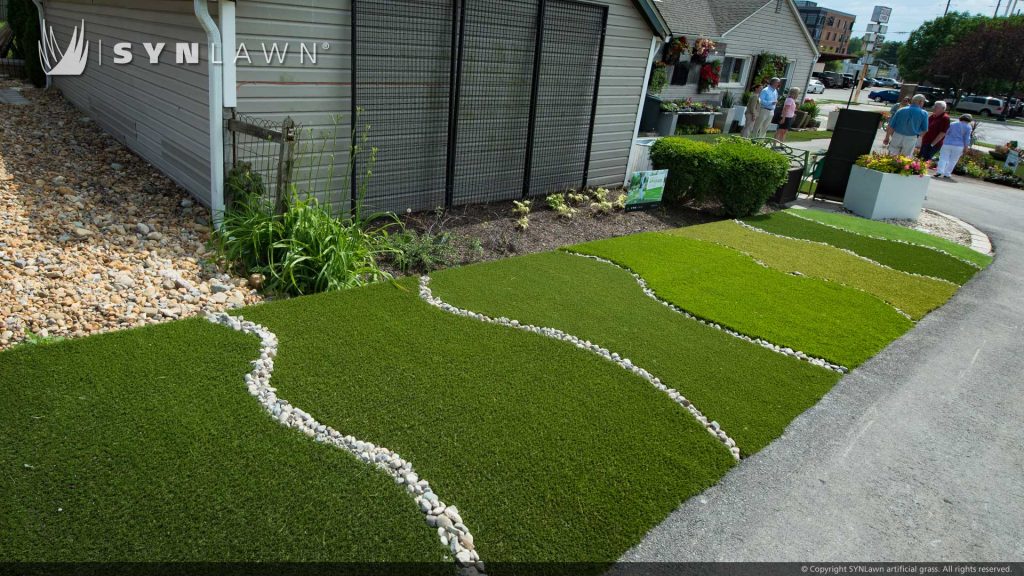 image of synlawn artificial grass putting green at great grow ins carmel indiana roundabout