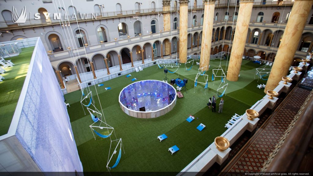 image of synlawn artificial grass at the national building museum washington dc