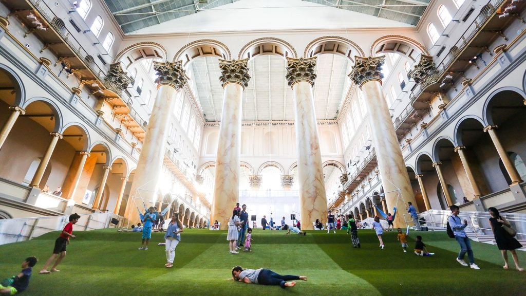 image of synlawn artificial grass at the national building museum washington dc