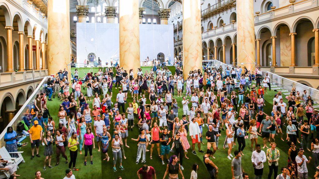 image of synlawn artificial grass at the national building museum washington dc