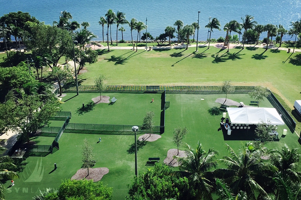 image of a large waterfront dog park in Miami