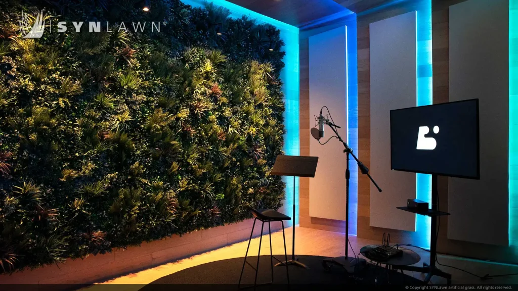 image of Calico Greens Faux Living Green Walls at Migos Spotify Recording Studio Atlanta Georgia