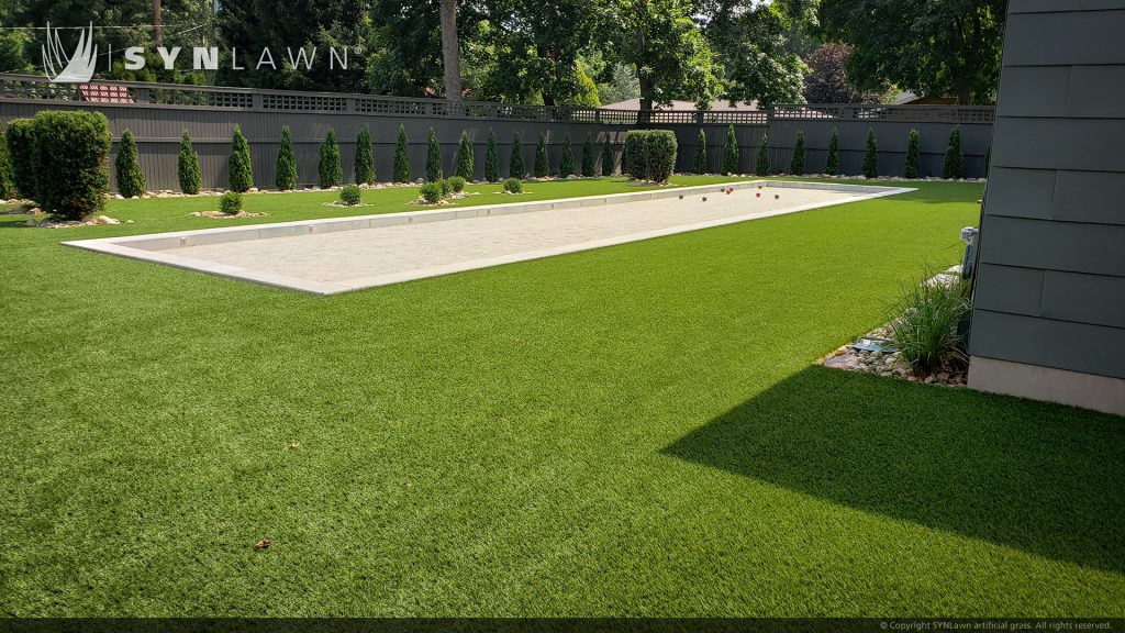 image of synlawn artificial grass at residential home in Northeast Ohio