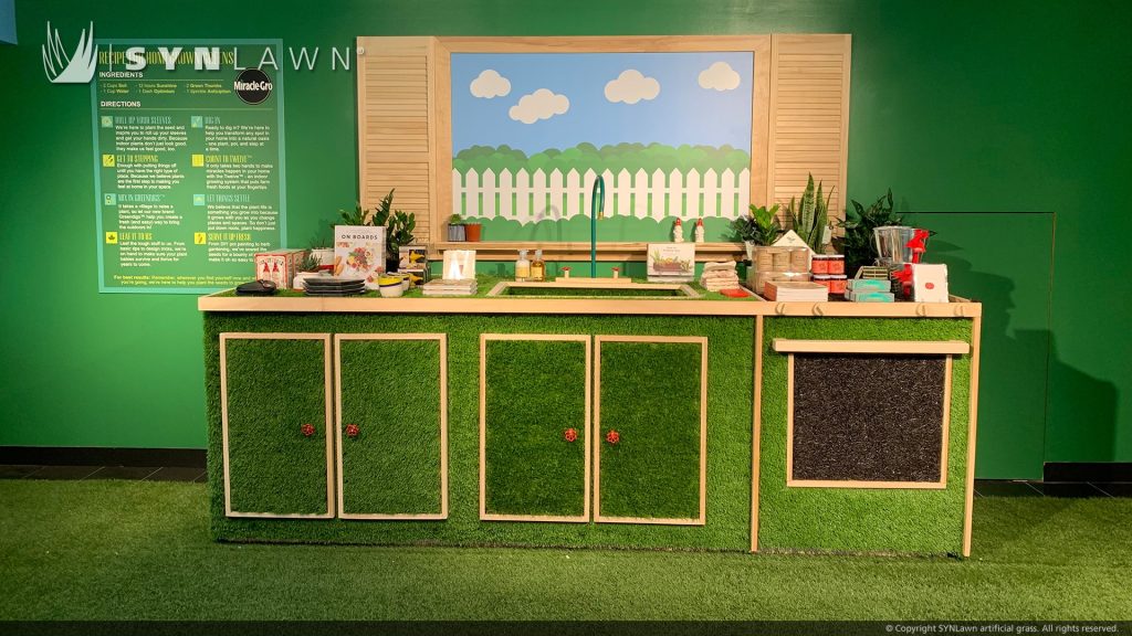 image of SYNLawn artificial grass in Macy's outdoor concept store New York