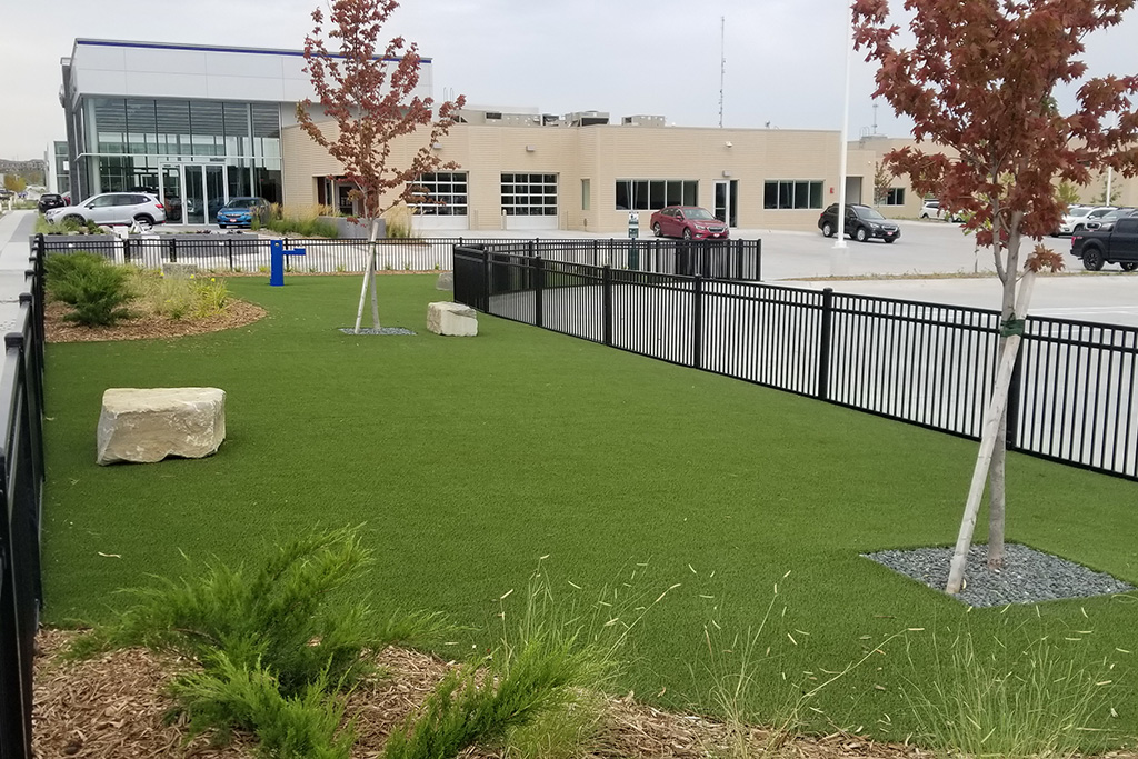 SYNLawn Nebraska crea un parque comunitario para perros para el concesionario Omaha Subaru