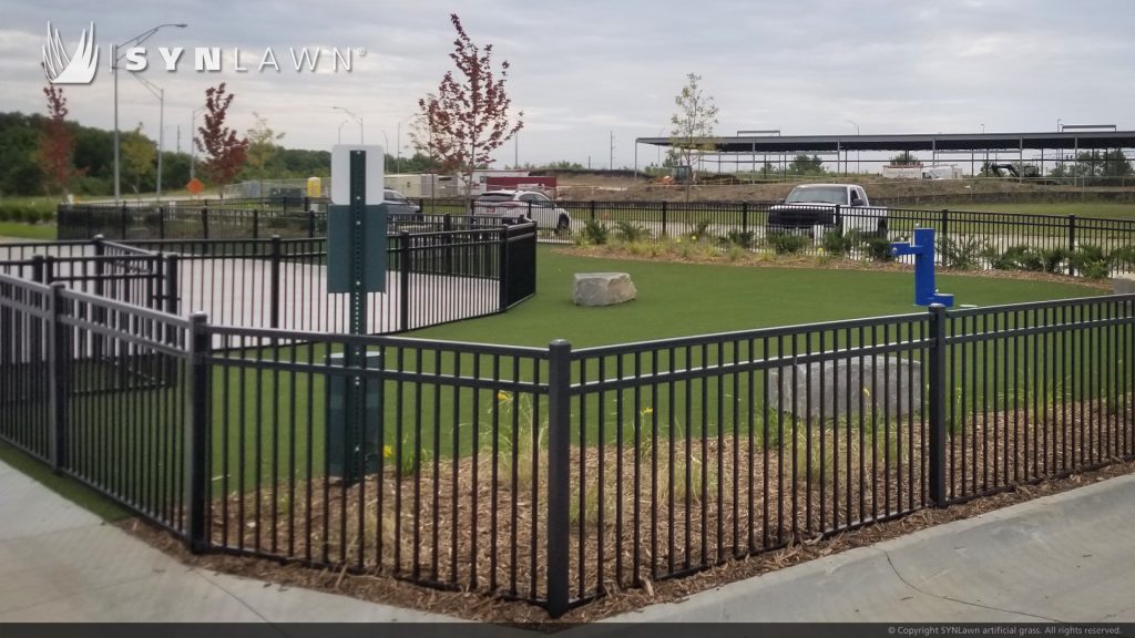 image of SYNLawn Pet Safe Synthetic Grass Community Dog Park at Omaha Nebraska Baxter Subaru