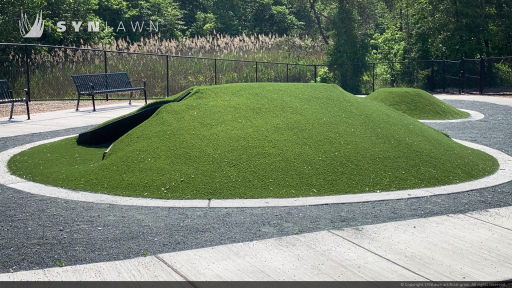 image of artificial pet grass at Greenleigh crossroads dog park Baltimore Maryland