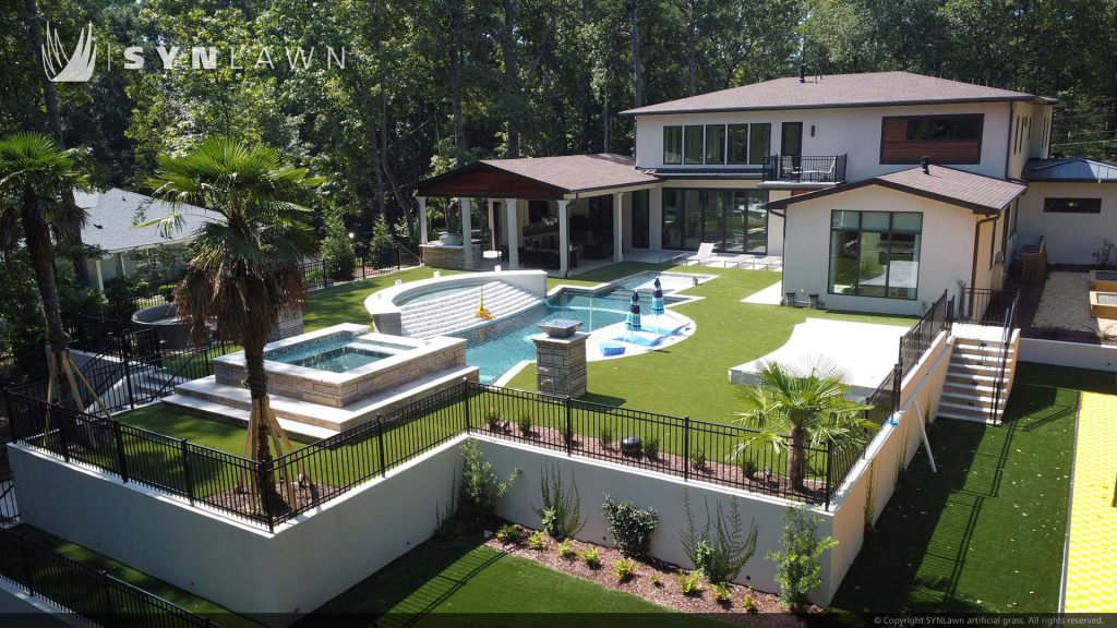 image of SYNLawn artificial grass and synthetic sports surfacing at Bella Custom Home Atlanta Georgia