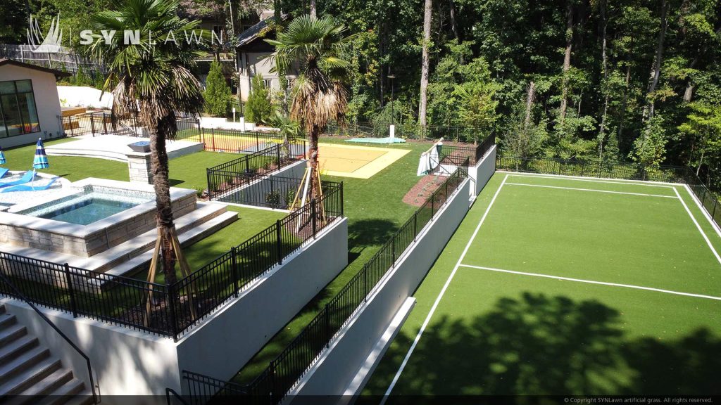 image of SYNLawn artificial grass and synthetic sports surfacing at Bella Custom Home Atlanta Georgia