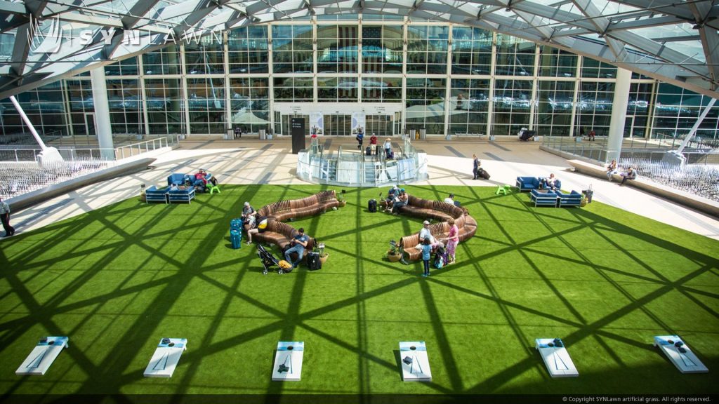 image of synlawn artificial grass at denver international airport