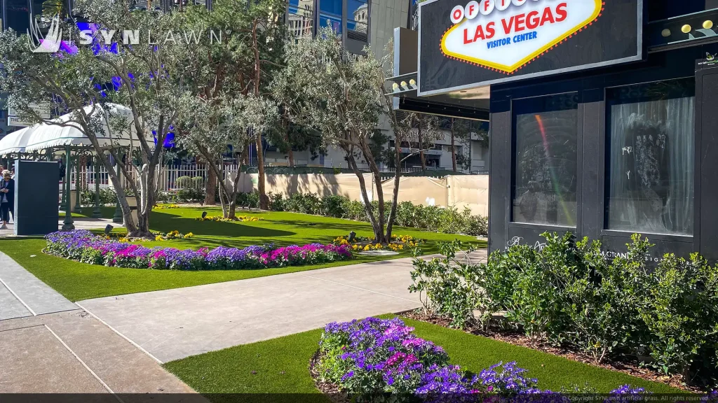 image of SYNLawn artificial grass at the Bellagio Resort and Casino Las Vegas Nevada