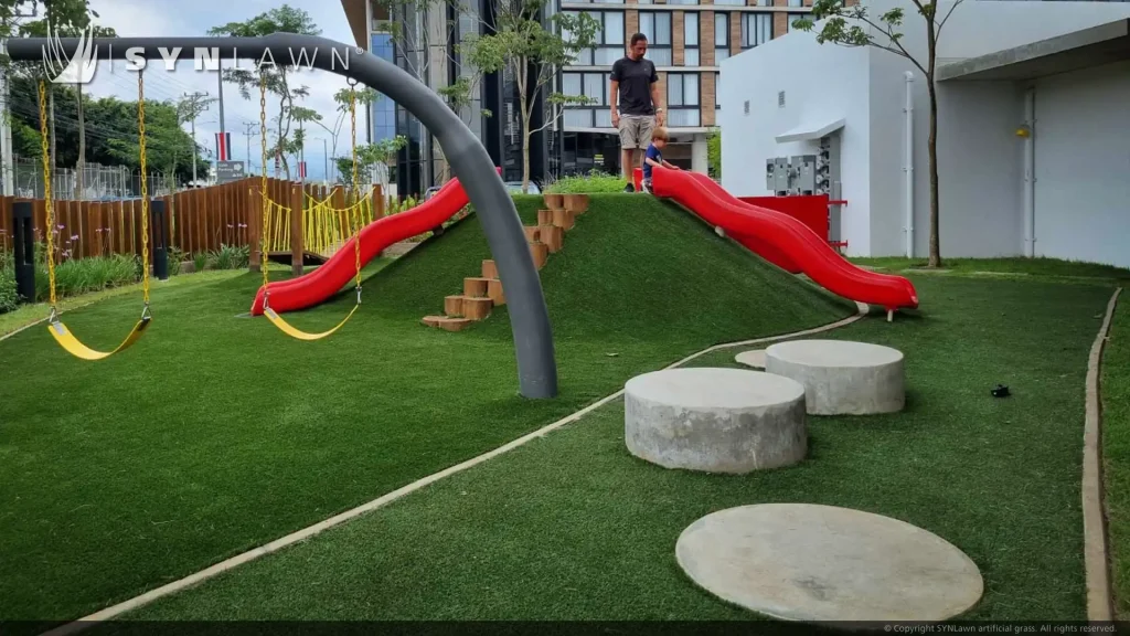 image of synlawn kid safe artificial playground grass at cityzen costa rica commercial park