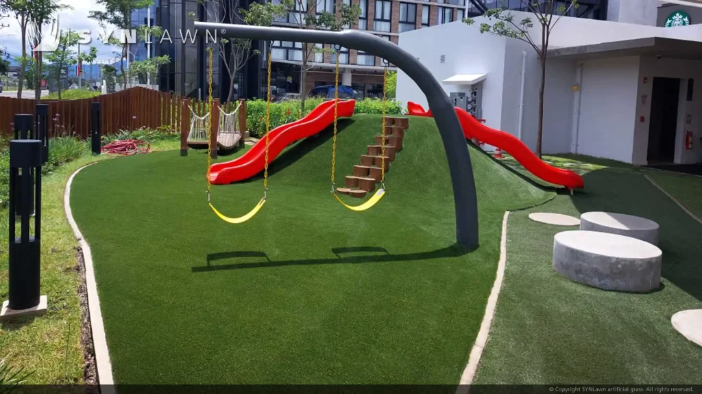 image of synlawn kid safe artificial playground grass at cityzen costa rica commercial park
