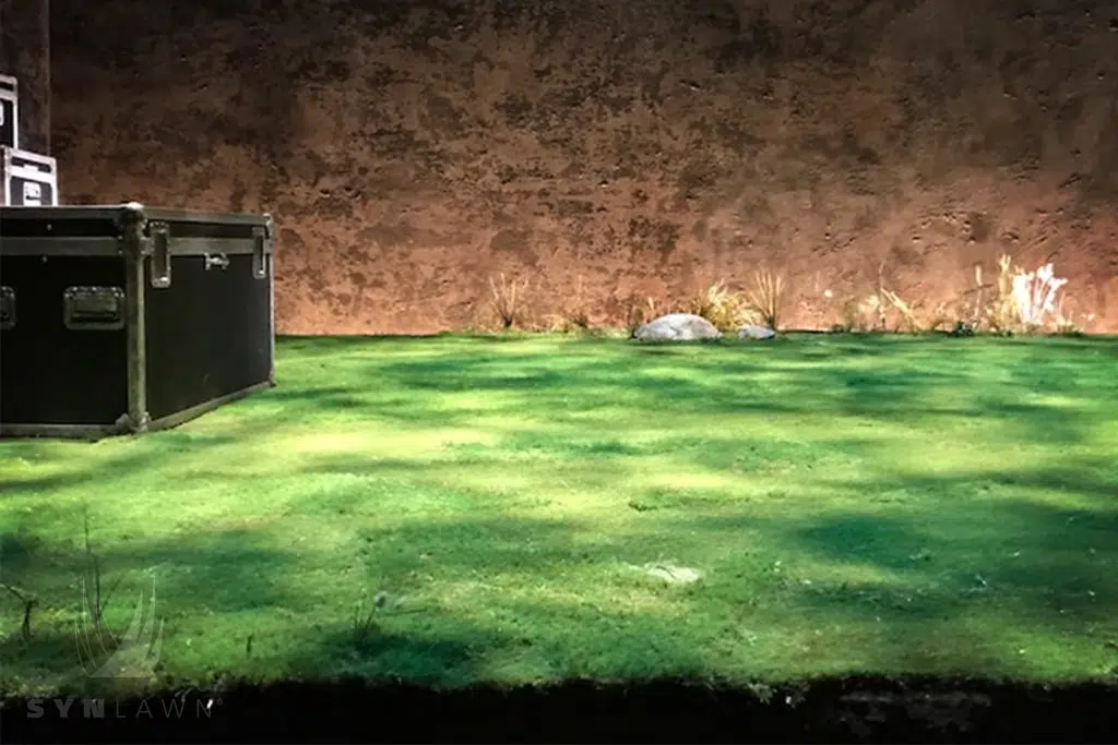 set designers chose synlawn artificial grass used in theater production