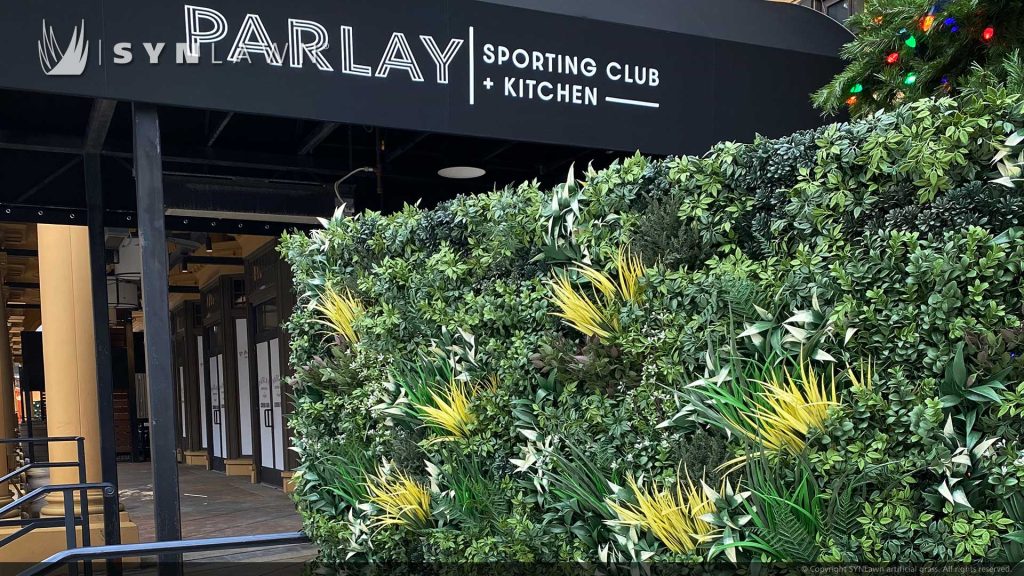 image of Calico Greens outdoor living wall panels at Parlay Sporting Club and Kitchen Columbus Ohio