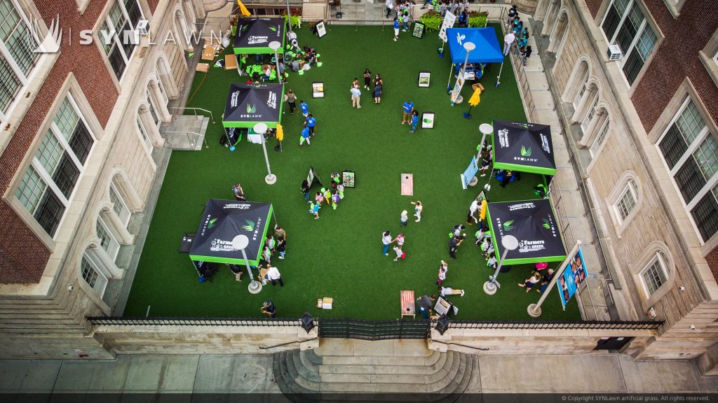 image of SYNLawn artificial grass at Harlem New York Boys and Girls Club for Farmers on the Green event