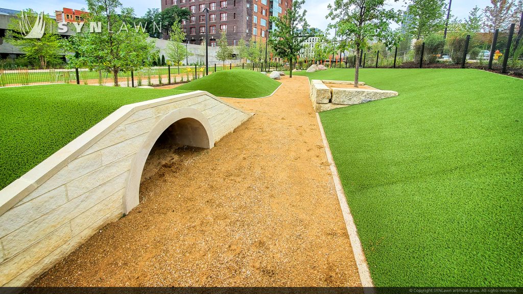 image of sin lawn artificial grass at the gene leahy mall at the riverfront