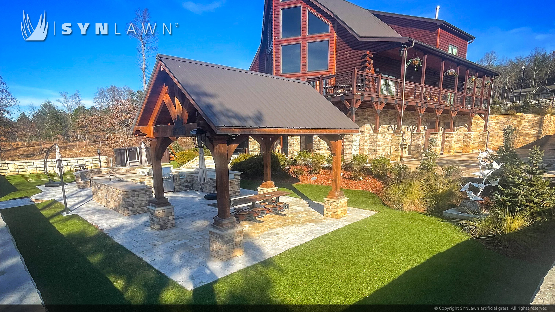 Luxurious Vacation Home Features Recreational Surfacing by SYNLawn