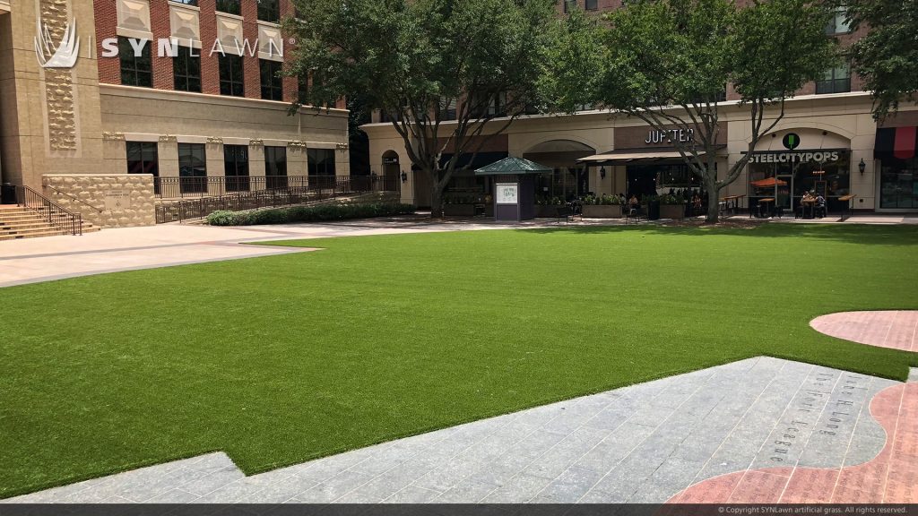 image of SYNLawn artificial grass at Sugar Land Town Square Houston Texas