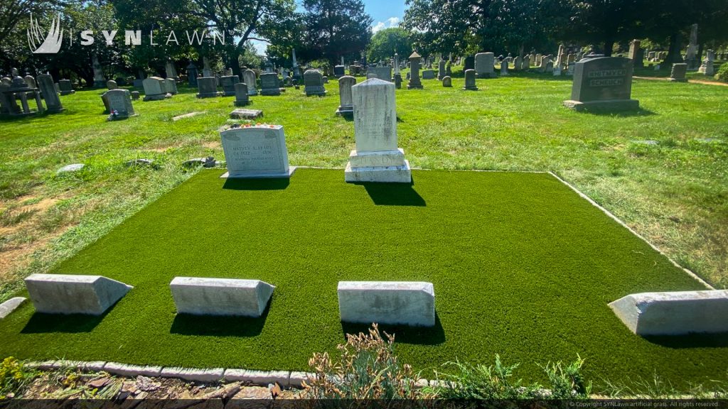 image of SYNLawn artificial grass at the congressional cemetery in Washington D.C. Hoover grave