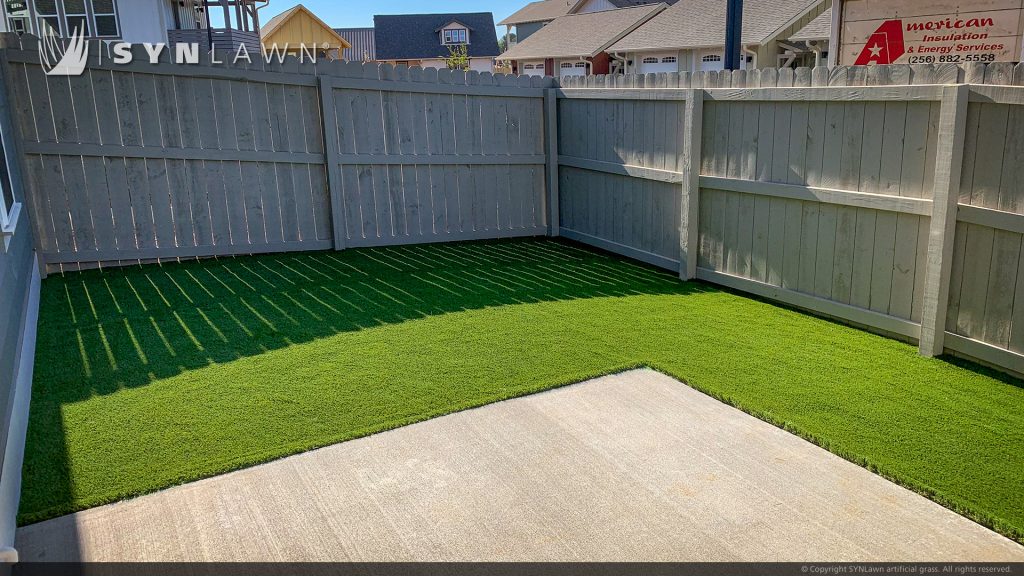 image of SYNLawn artificial grass at the Cottages at Old Monrovia in Huntsville Alabama a multi unit single family residential community