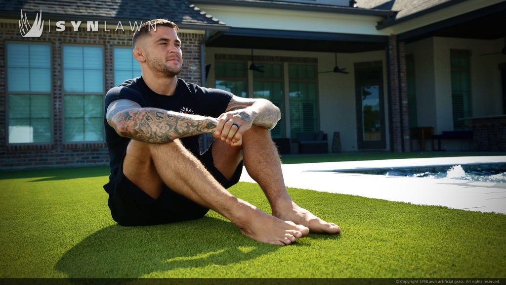 image of syn lawn artificial grass teams up with UFC Lightweight Champion Dustin the Diamond Poirier to give away a signed box of his signature Louisiana Style Hot Sauce