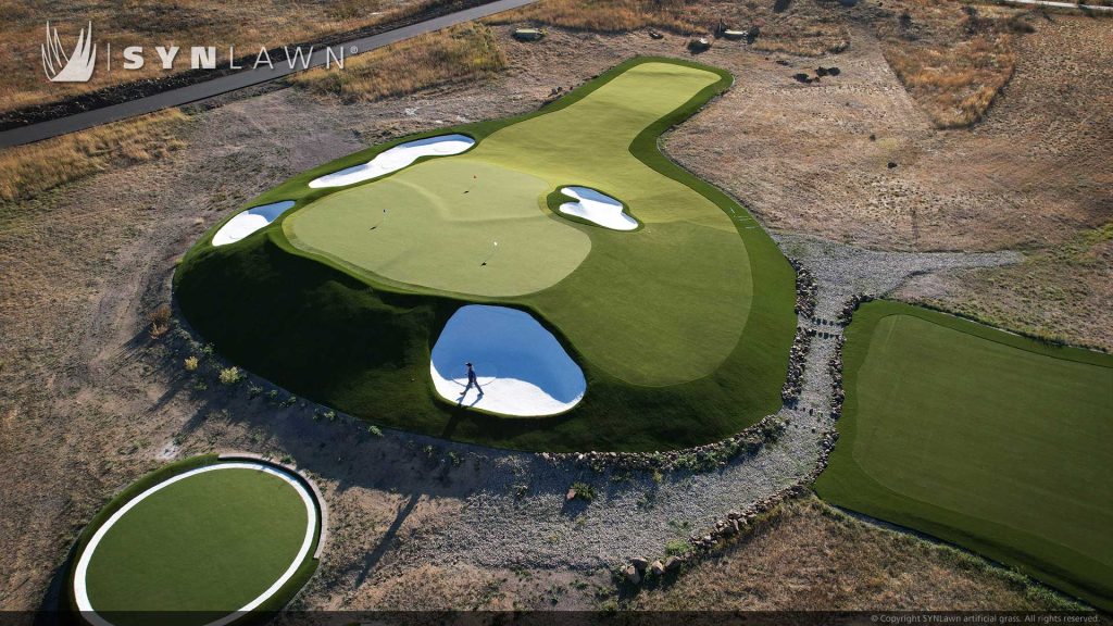 SYNLawn Golf synthetic grass at Windy Way Ranch Golden Colorado