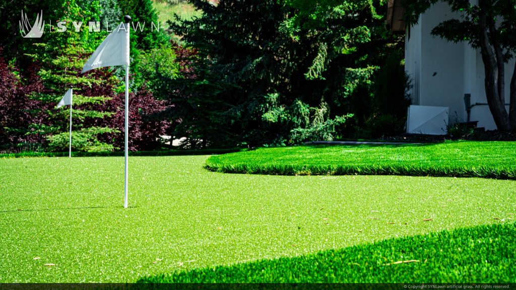 image of synlawn artificial grass at residential home in Boise Idaho