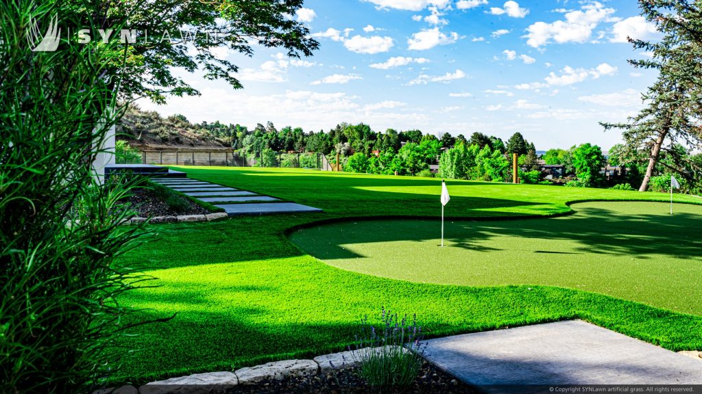 image of synlawn artificial grass at residential home in Boise Idaho