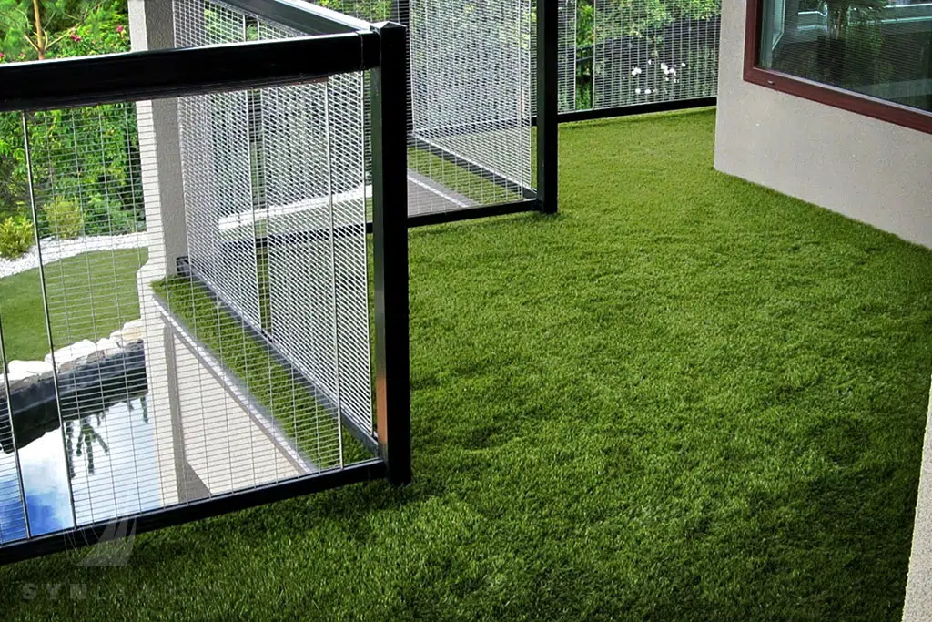 image of modern balcony with fake turf