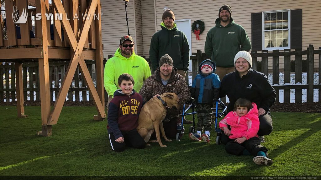 image of SYNLawn Wisconsin donates dream outdoor play area to Make A Wish kid and family