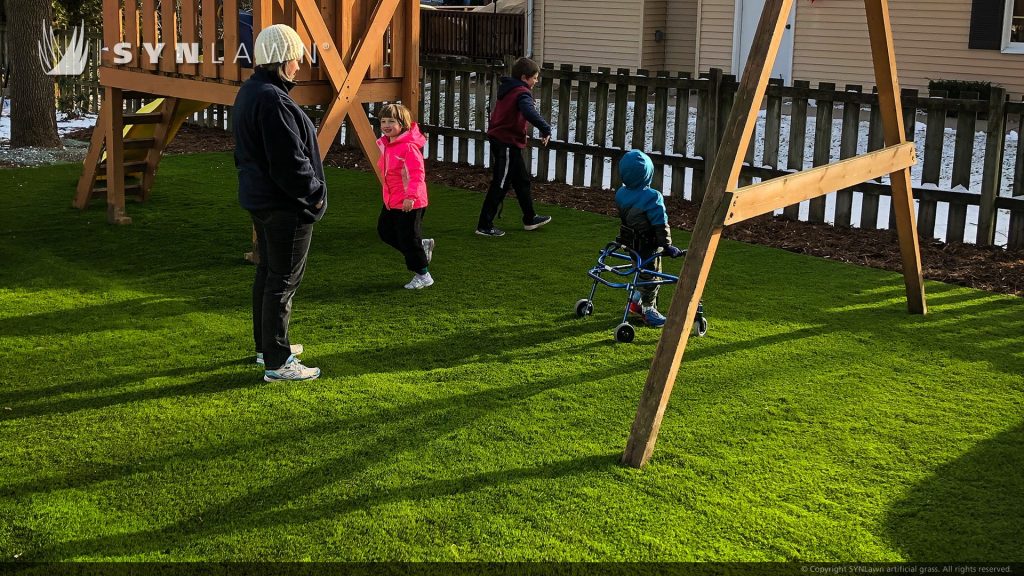 image of SYNLawn Wisconsin donates dream outdoor play area to Make A Wish kid and family