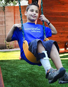 image of vinnie on swing set