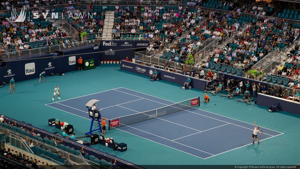 Laykold tennis surface at the Miami Open