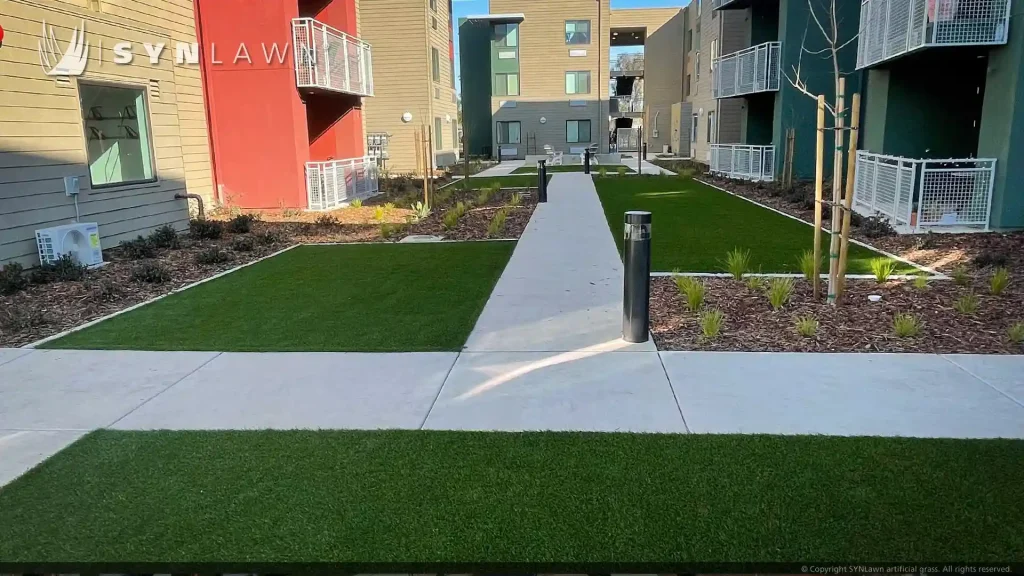 image of SYNLawn Artificial Grass at Merced Station Student Housing Apartments and Amenities California