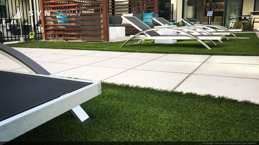 SYNLawn artificial grass at SLX Apartments Atlanta Georgia Pool Courtyard