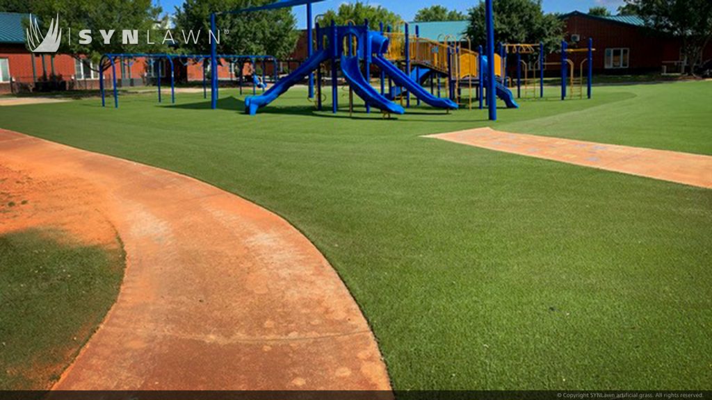 image of SYNLawn Carolinas artificial grass at Fort Mill School District Playground Turf