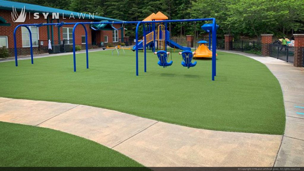 image of SYNLawn Carolinas artificial grass at Fort Mill School District Playground Turf