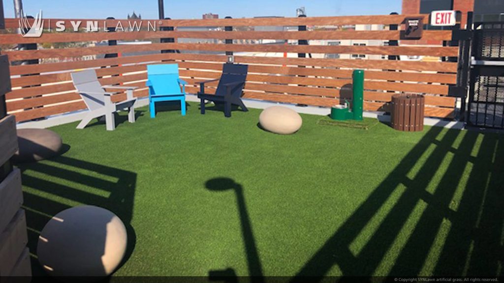 image of SYNLawn artificial grass at 295j Apartments Roof top Dog Pet Park Jersey City NJ