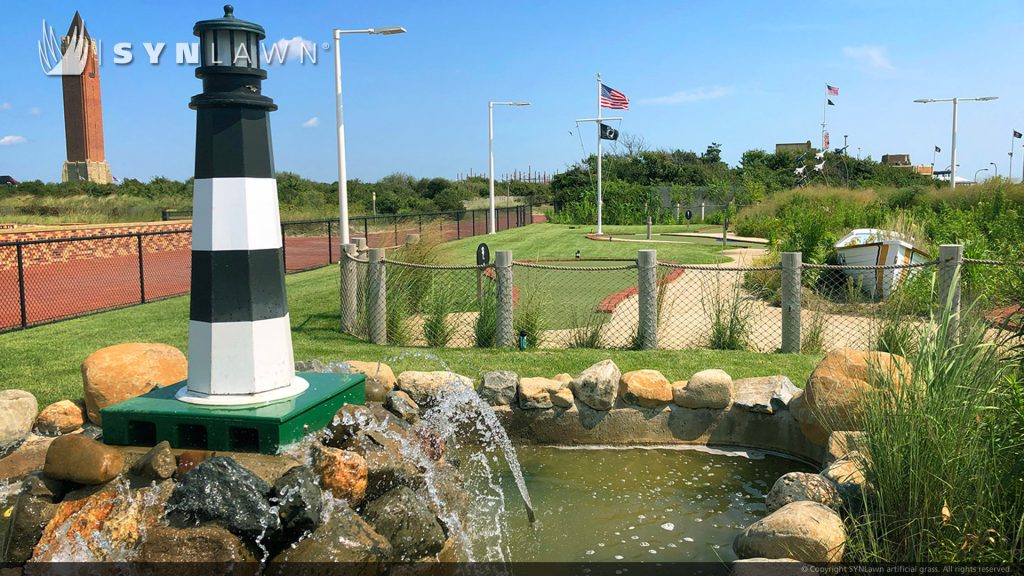 image of artificial grass mini golf course at Jones Beach State Park New York