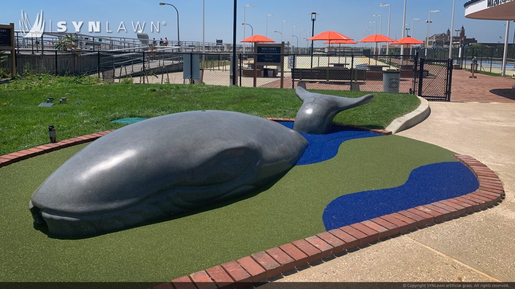 image of artificial grass mini golf course at Jones Beach State Park New York