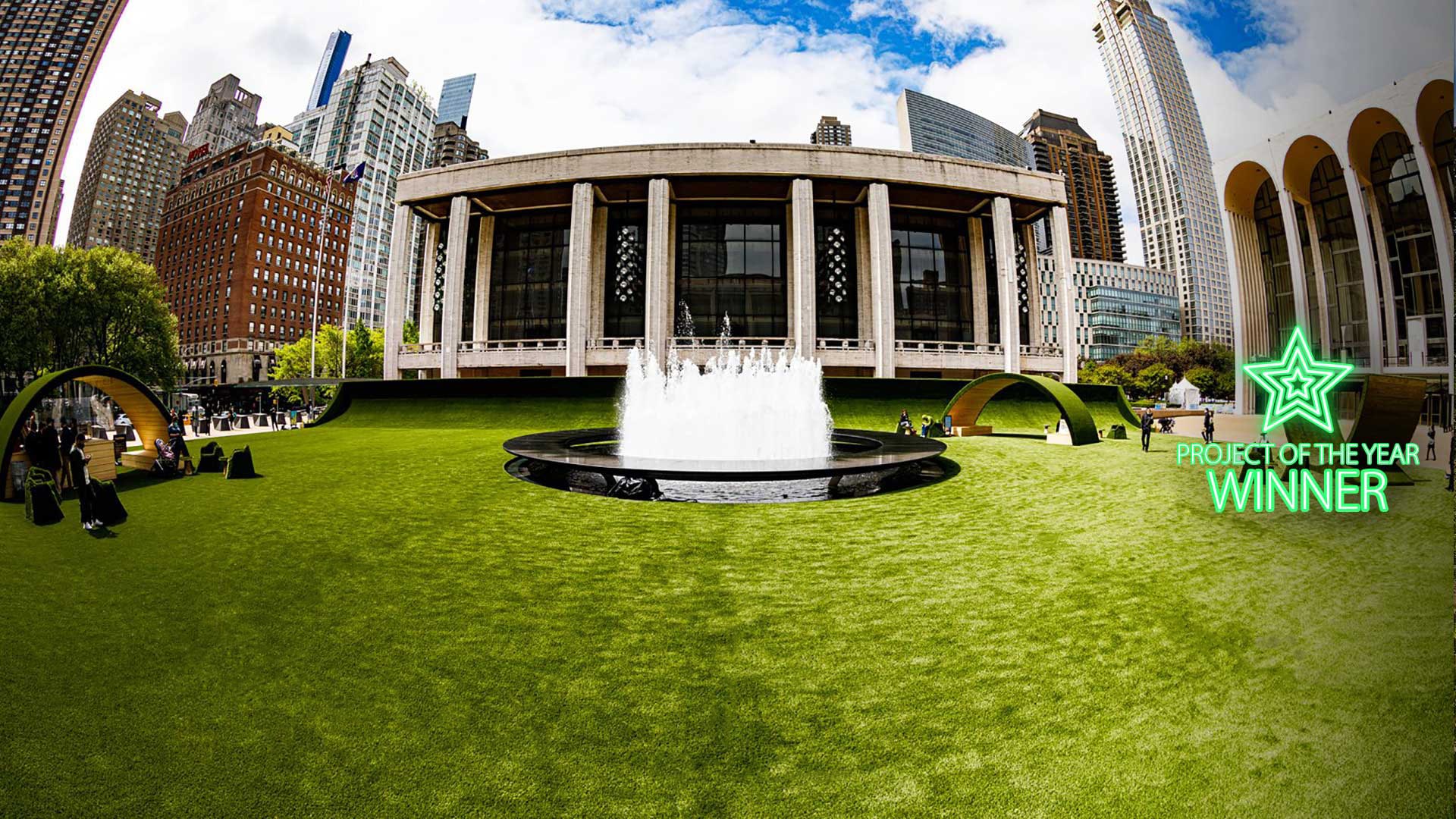 Iconic Lincoln Center Plaza Transformed Into Green Space with SYNLawn