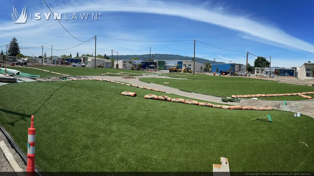image of SYNLawn artificial playground grass at South Valley Middle School Gilroy California