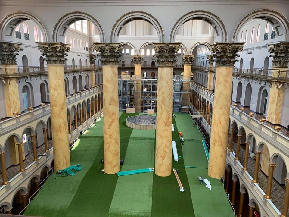 image of synlawn artificial grass at the national building museum washington dc