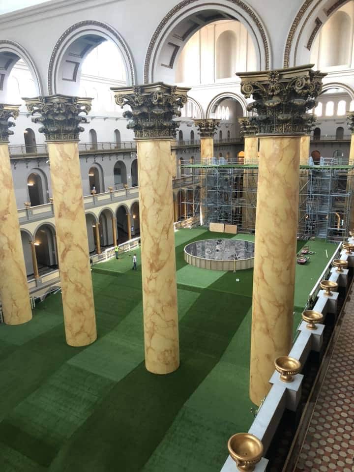 image of synlawn artificial grass at the national building museum washington dc